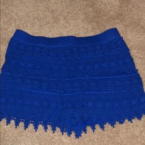 Express blue lace shorts size medium